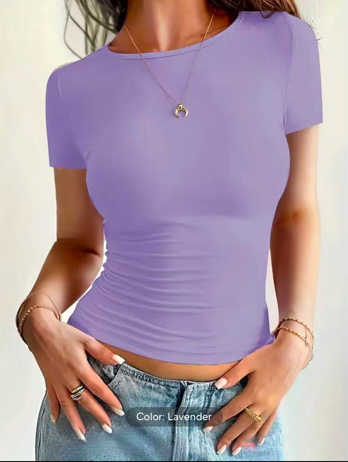 Cute Scoop Neck Crop Tops for Women – Slim Fit Y2K Summer Tees 2025 | Basic Yet Trendy T-Shirts