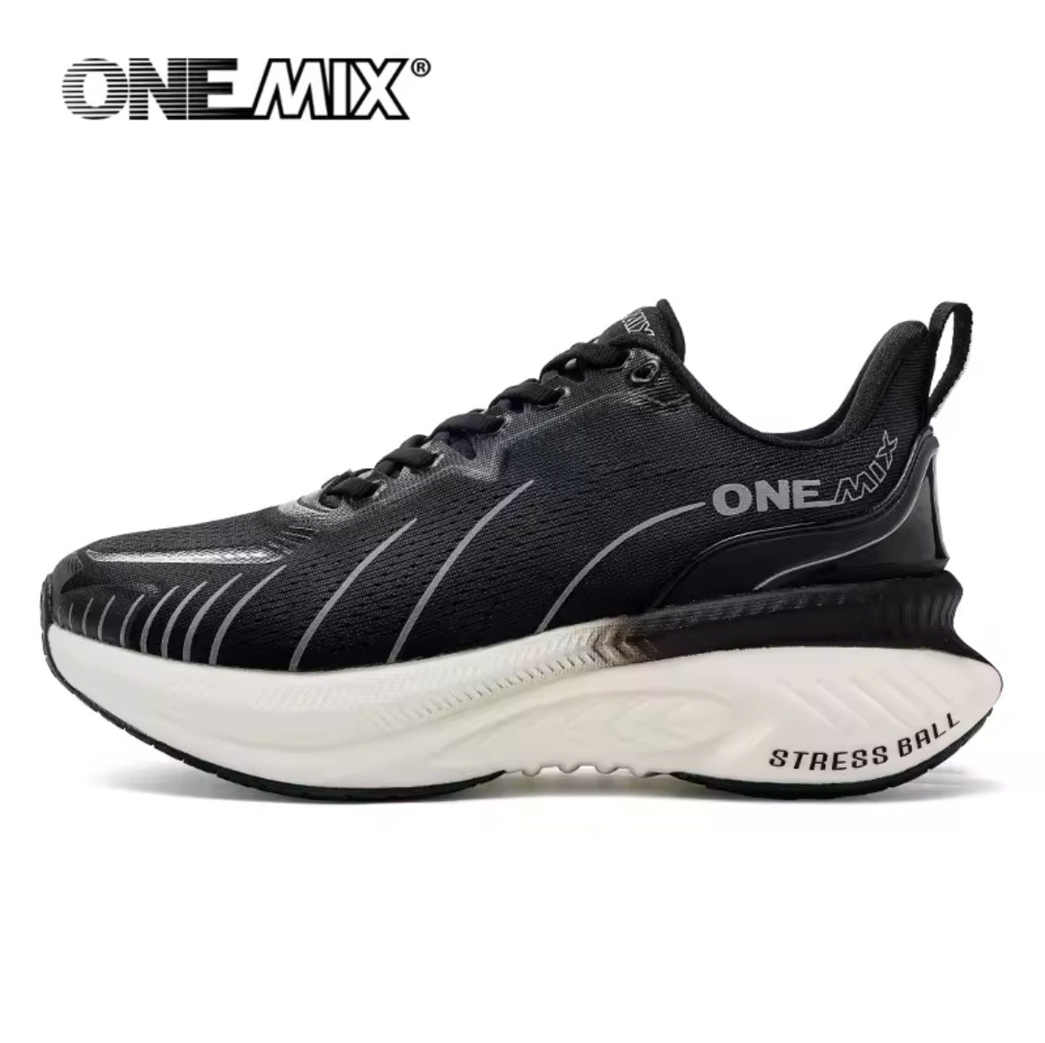 ONEMIX Men’s Cushioning Running Shoes – Non-Slip, Lace-Up Sneakers for Heavy Runners & Outdoor Sports