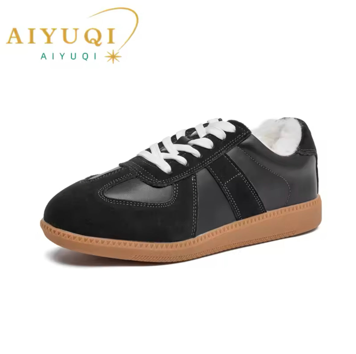 AIYUQI Women’s Sneakers 2025 | Genuine Leather Casual Flat Shoes for Women | Comfortable Moral Training Shoes for Spring