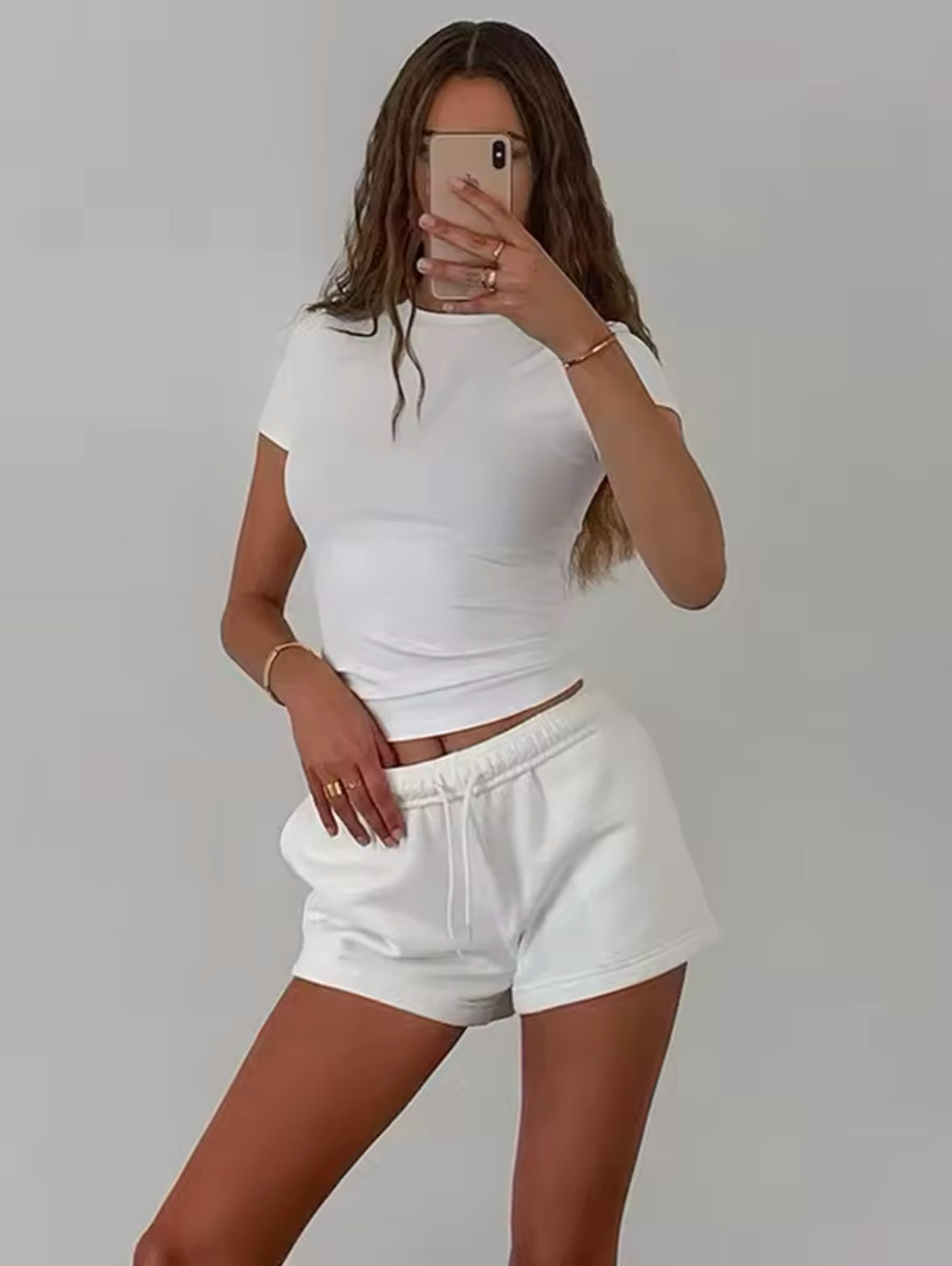 2025 Summer Crop Top for Women – Soft Cotton Basic Tee with Short Sleeves | Casual & Trendy Everyday Look