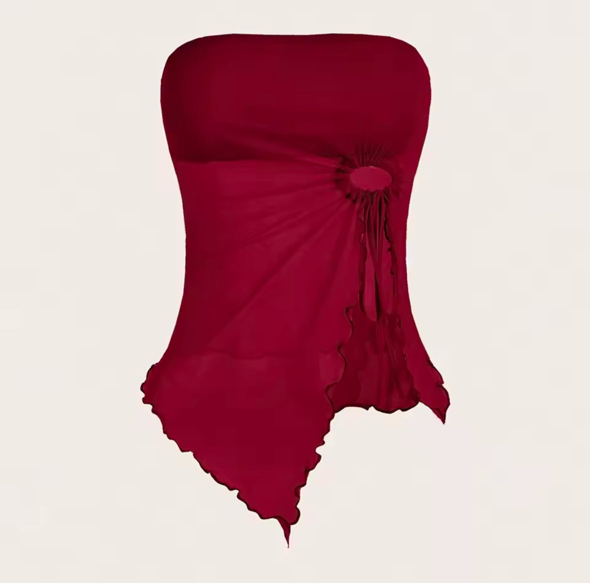 SHEIN ICON Women’s Strapless Top – Asymmetrical Hem for a Bold & Trendy Look