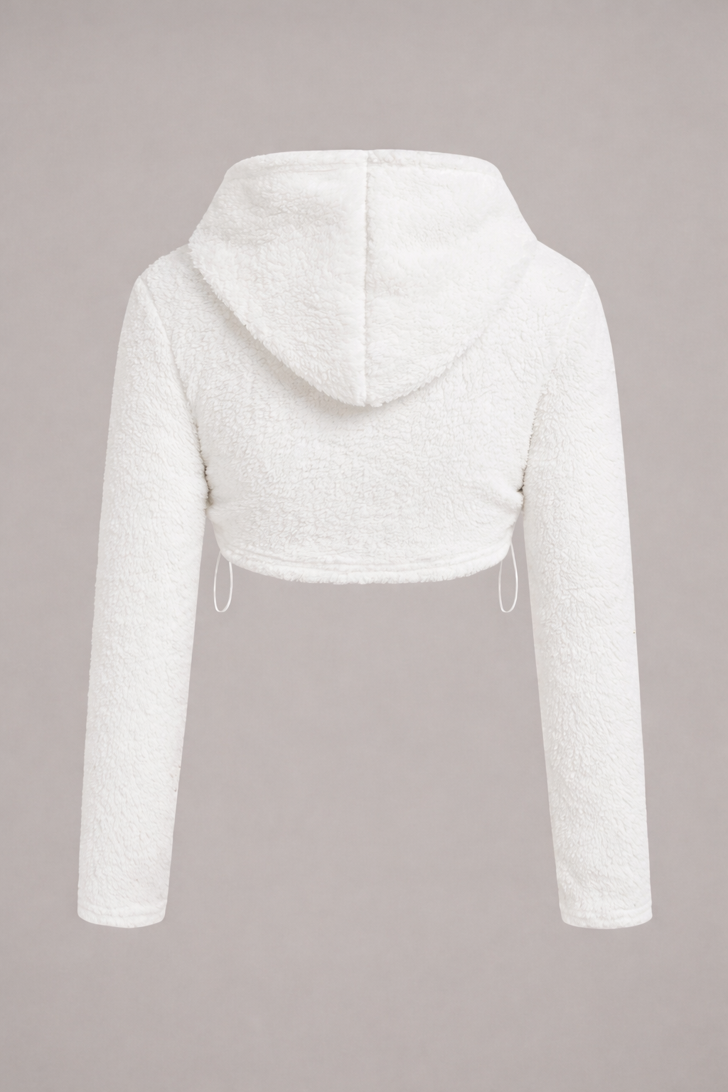 Women’s Crop Flannel Hoodie – Drawstring Hem Fall Winter Streetwear