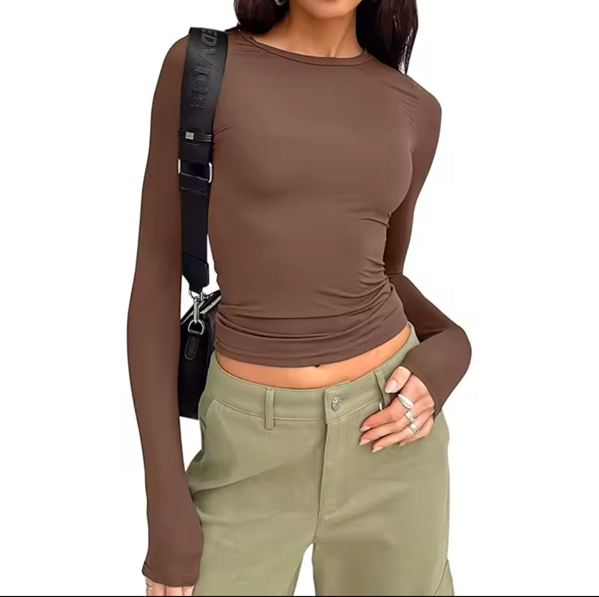 Slim Fit Long Sleeve T-Shirt for Women – Stylish Casual Crop Tops for Spring & Autumn – Y2K Streetwear Tee