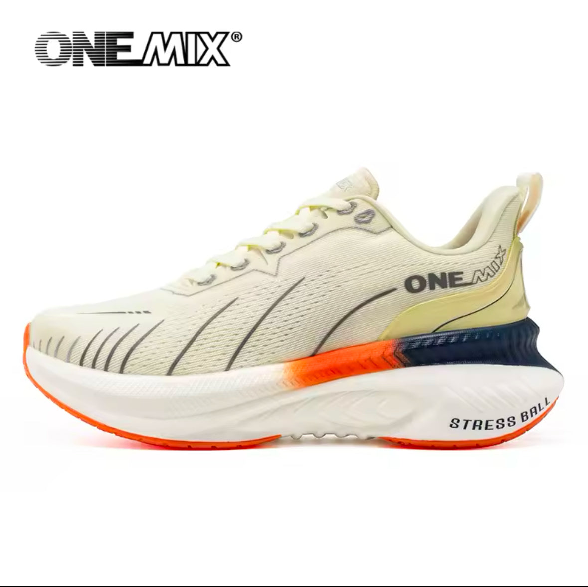 ONEMIX Men’s Cushioning Running Shoes – Non-Slip, Lace-Up Sneakers for Heavy Runners & Outdoor Sports
