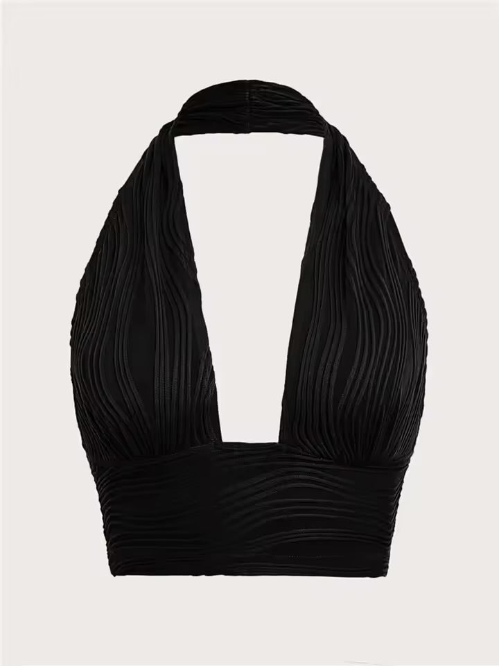 SXY Halter Neck Knot Backless Crop Top – Sleek, Sexy & Unforgettable