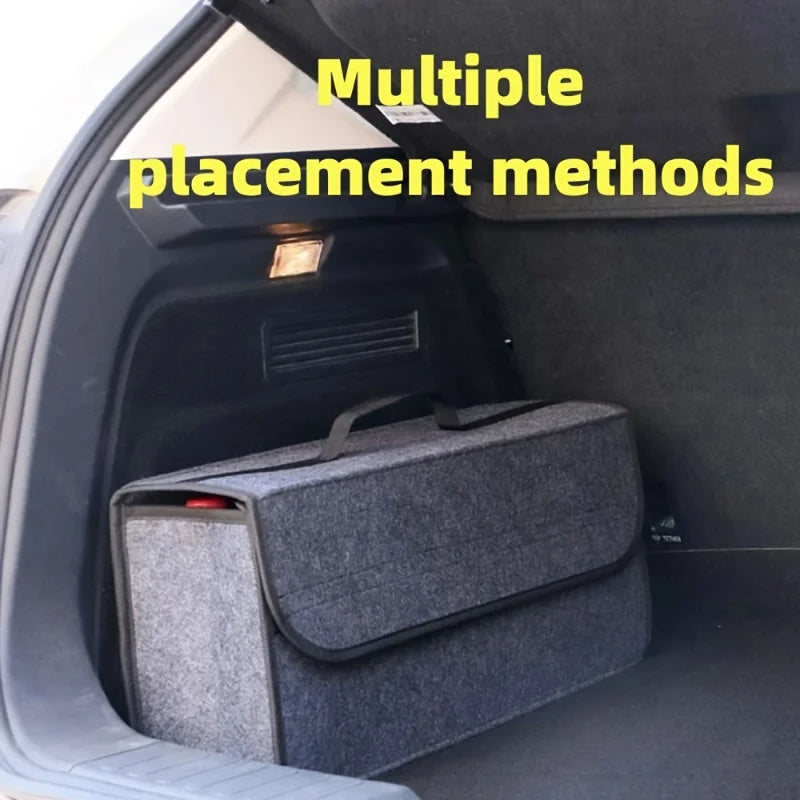 Car Storage Bag Organizer Trunk Anti-Slip (Gray) – Maximize Your Trunk Space with Secure and Stylish Organization!