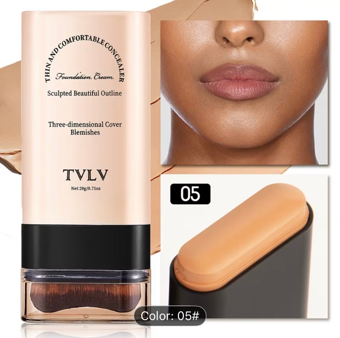 2-in-1 Concealer & Foundation Stick – Waterproof, Sweat-Resistant, Full Coverage for Flawless Makeup