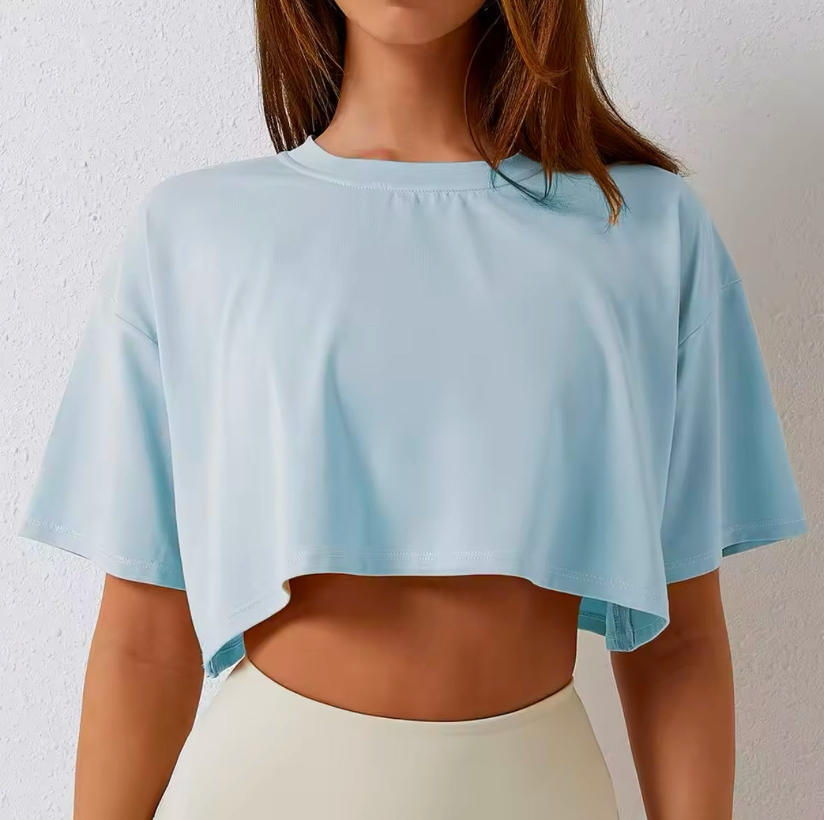 Women’s Cotton Short Sleeve Crop Top – Perfect for Running, Yoga & Gym Workouts with Comfortable Loose Fit