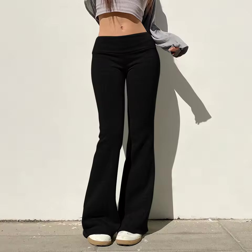 Wide-Waist Flare Pants – High Waist Comfort | Slim Fit Leggings for Women