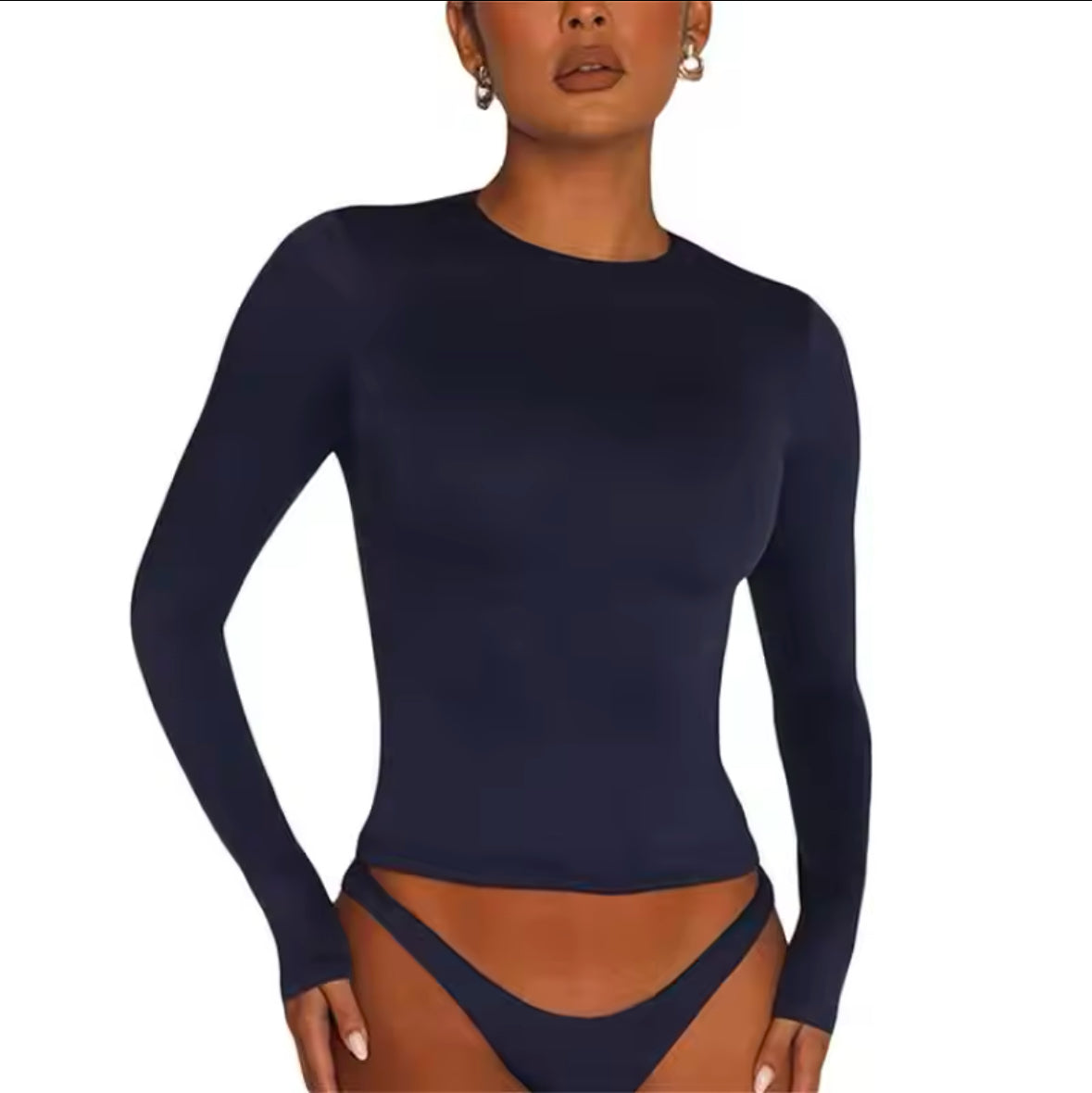 Slim Fit Long Sleeve T-Shirt for Women – Stylish Casual Crop Tops for Spring & Autumn – Y2K Streetwear Tee