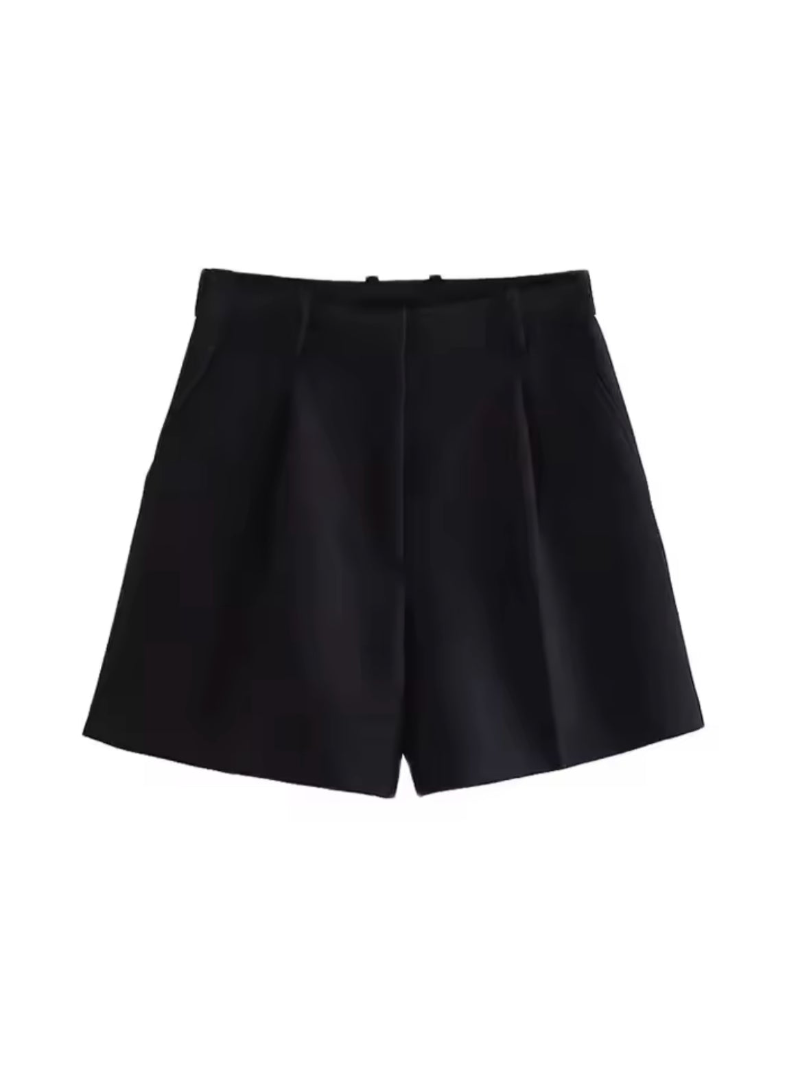 High Waist Bermuda Shorts for Women – Vintage Style with Side Pockets & Zipper Fly – Trendy Summer Fashion