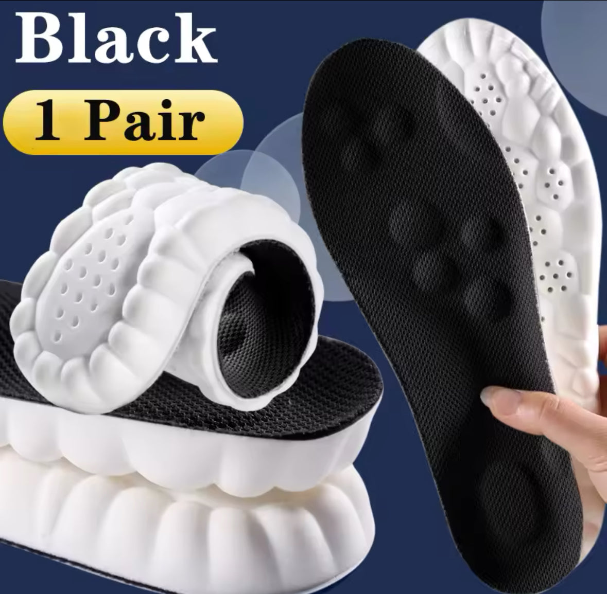 4D Running Massage Insoles – Super Soft Shock Absorption and Arch Support for Sports Shoes, Orthopedic Inserts for Ultimate Comfort - UltraChic