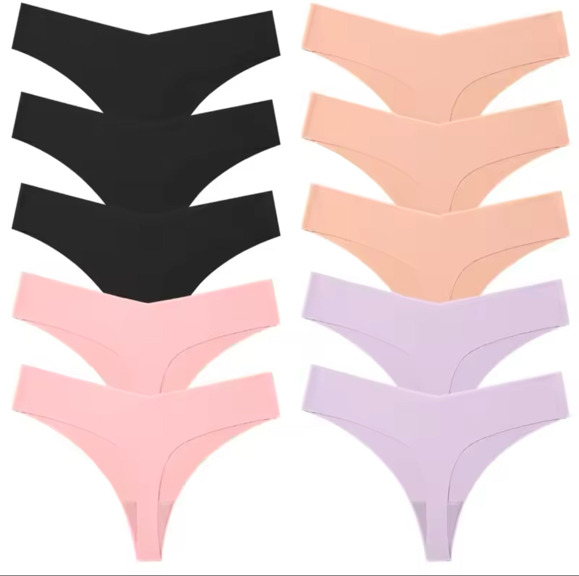 Poblador 10PCS Women’s Seamless Thongs – Comfortable & Breathable Sexy Underwear Set for Everyday and Sport