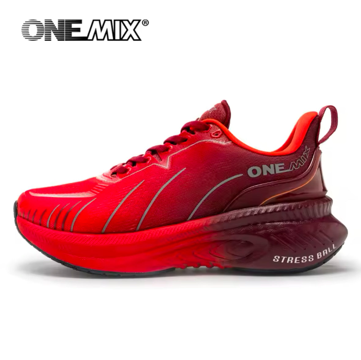 ONEMIX Men’s Cushioning Running Shoes – Non-Slip, Lace-Up Sneakers for Heavy Runners & Outdoor Sports