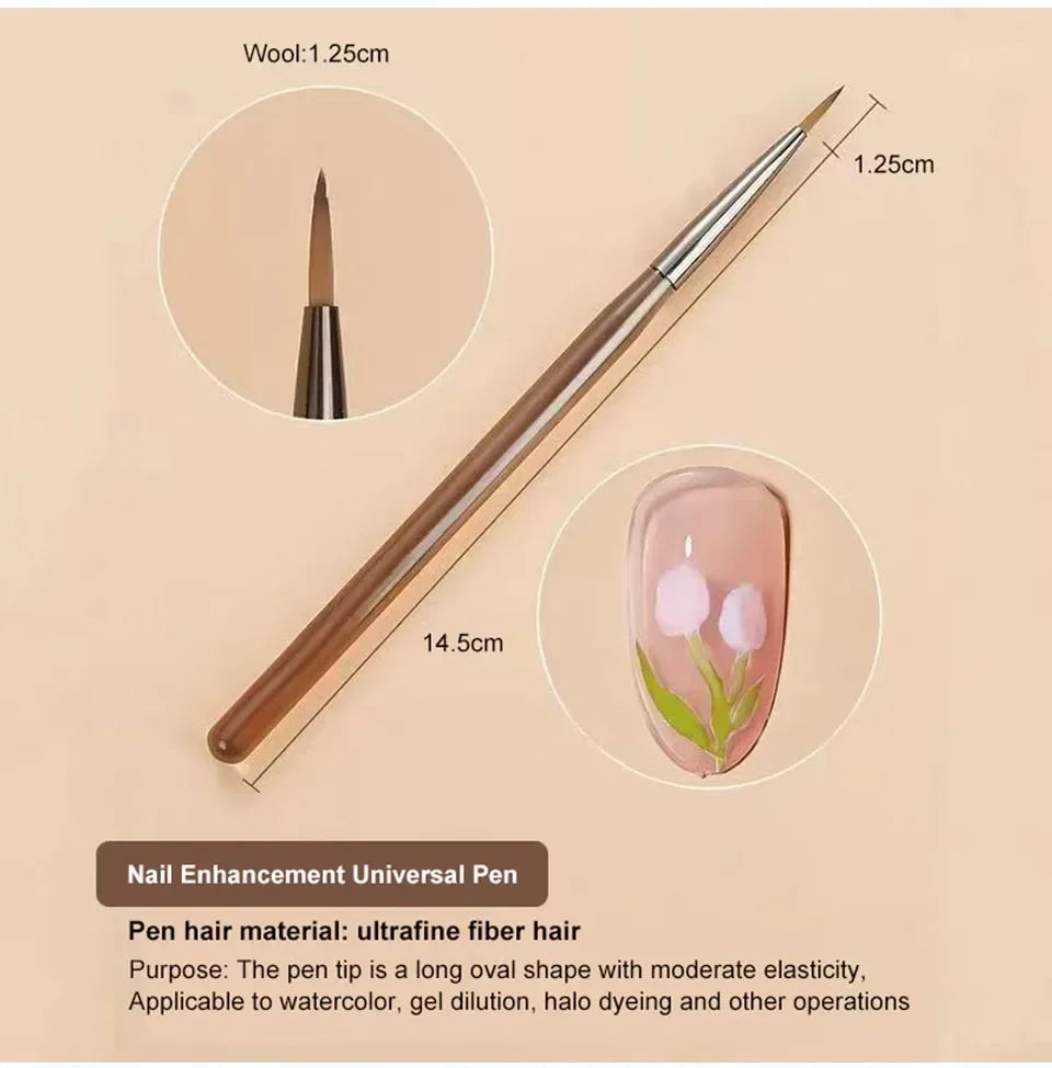 9-Piece UV Gel Nail Art Brush Set – Precision Tools for Nail Painting & Tip Design