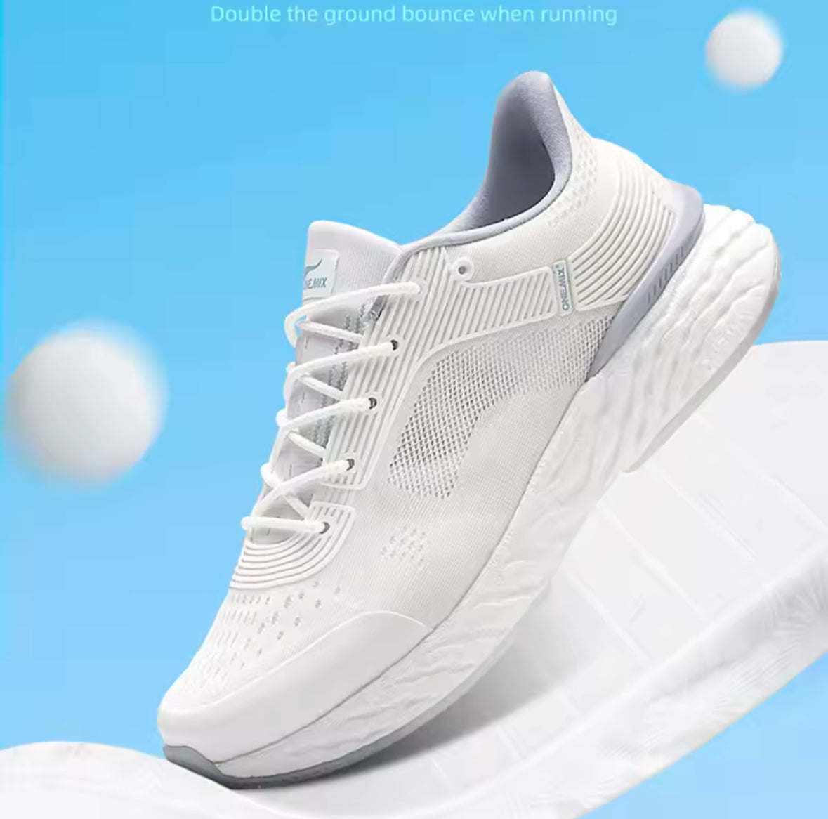 ONEMIX White Running Shoes – Lightweight Marathon Sneakers for Men & Women | Perfect for Walking, Trekking & Travel Comfort