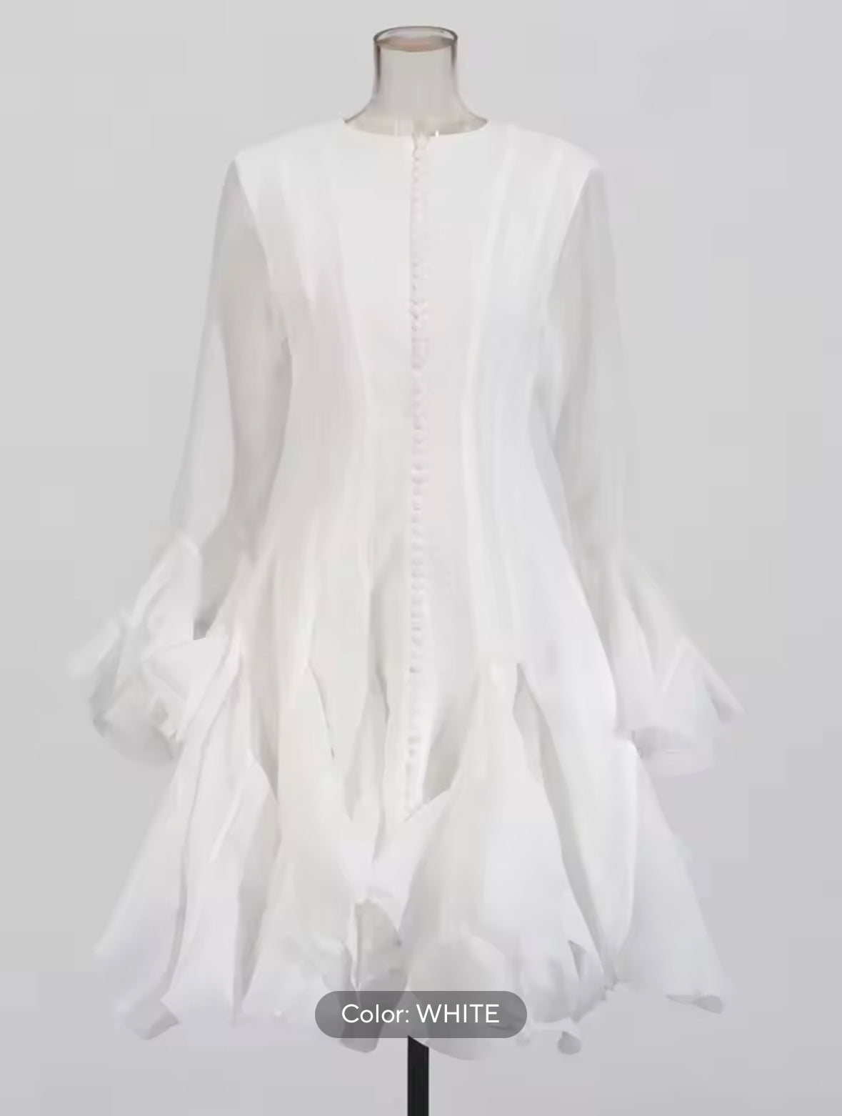TWOTWINSTYLE Women’s Trendy Mini Dress – Irregular Pleated Patchwork with Lantern Sleeves & Waist Cinching – 2025 Fashion