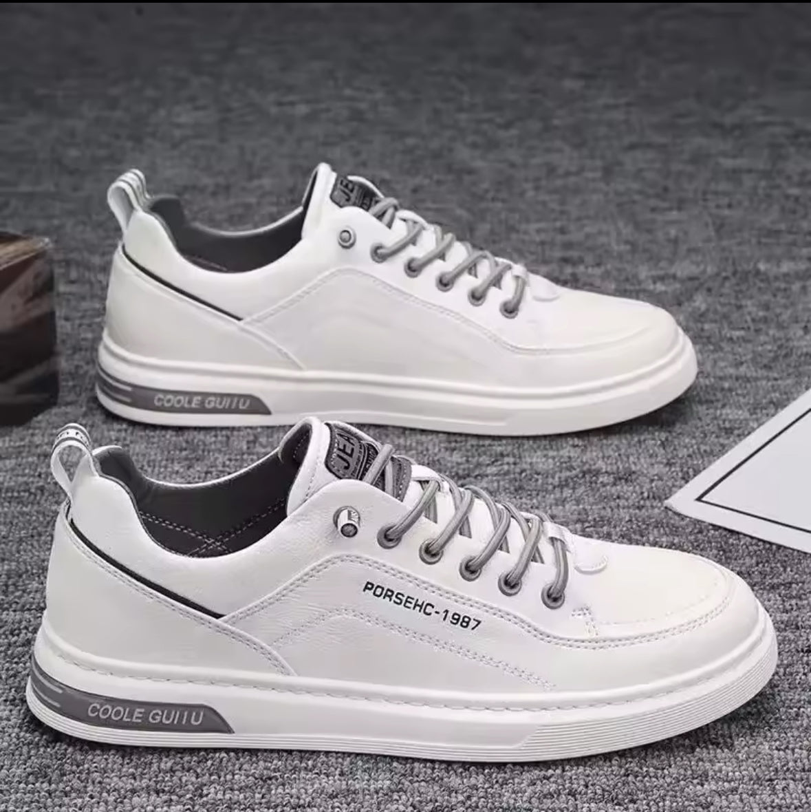 Men’s Leather Shoes – Stylish Fall Fashion Sneakers for Driving, Walking & Office Comfort, Slip-On Non-Slip Flats for Youthful Style!