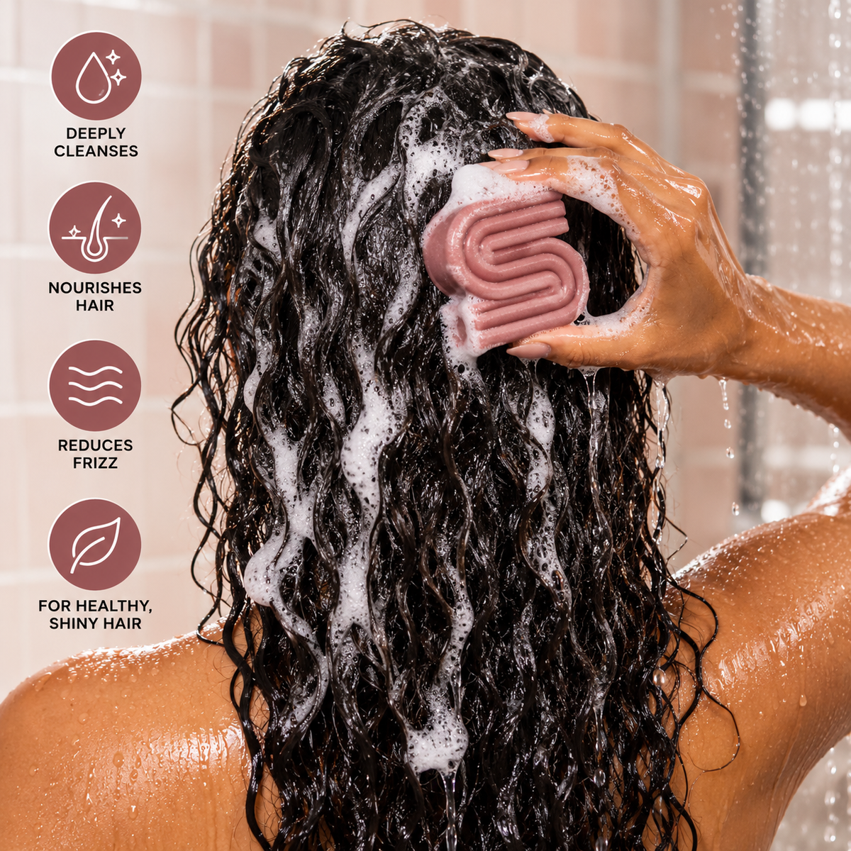 Kitsch Castor Oil Shampoo Bar for Dry & Damaged Hair – Nourishing Solid Shampoo, 91g