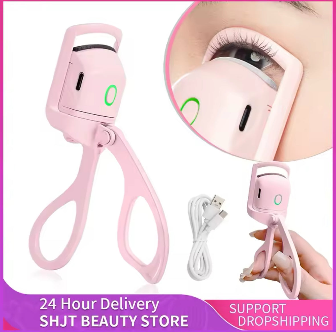 Electric Eyelash Curler – USB Charging, Fast Heating, Portable Thermal Lash Perm and Lasting Curling Clip - UltraChic