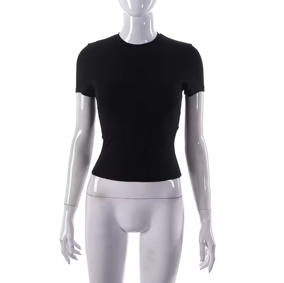 2025 Summer Crop Top for Women – Soft Cotton Basic Tee with Short Sleeves | Casual & Trendy Everyday Look