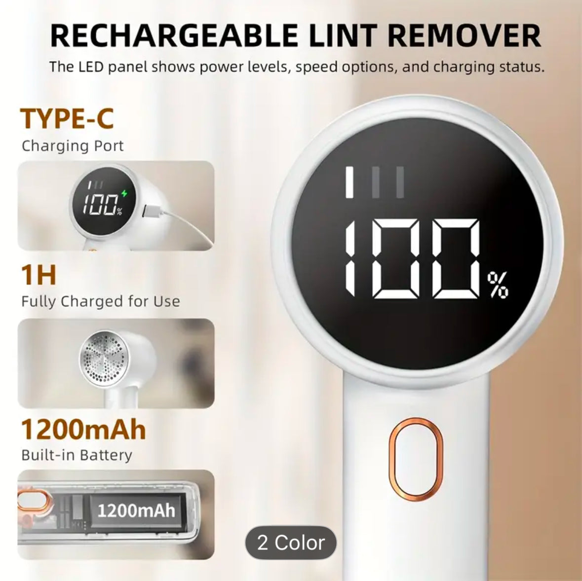 Goodbye Lint in Seconds – Portable Electric Fabric Shaver with LED Display!