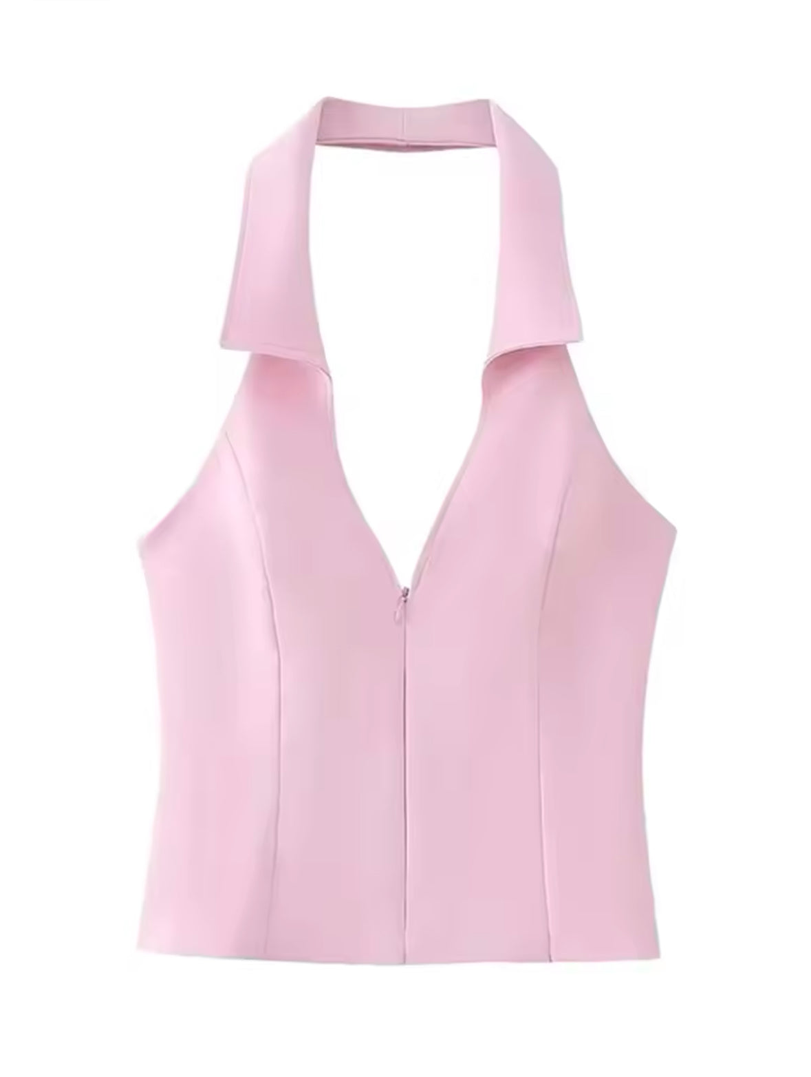 Fashionable Pink Shorts Set for Women 2025 – Sexy V-Neck Sleeveless Top with Slim Fit Skirt for Elegant Spring & Summer Looks