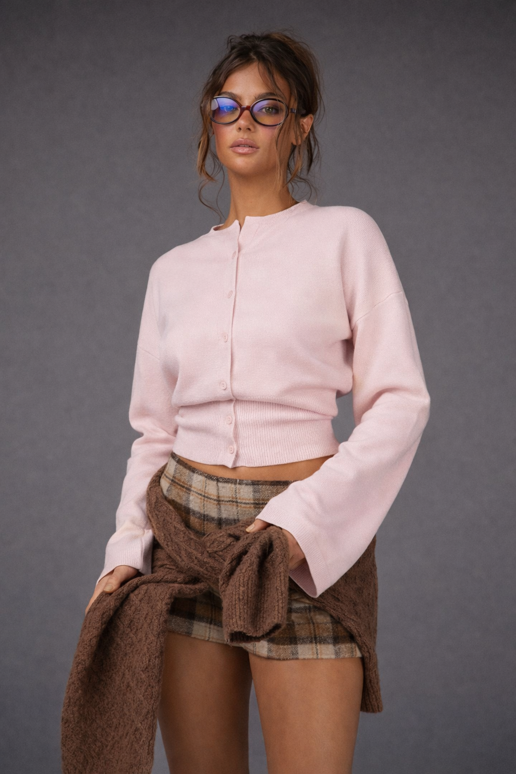 Women’s Waist Cinched Cardigan – Casual Fall Winter Knitwear - UltraChic