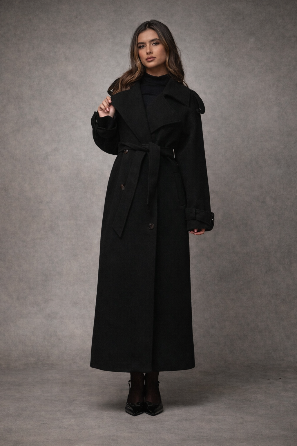 Women’s Solid Color Tie-Front Button Down Jacket – Long Sleeve Casual Fall Winter Outerwear