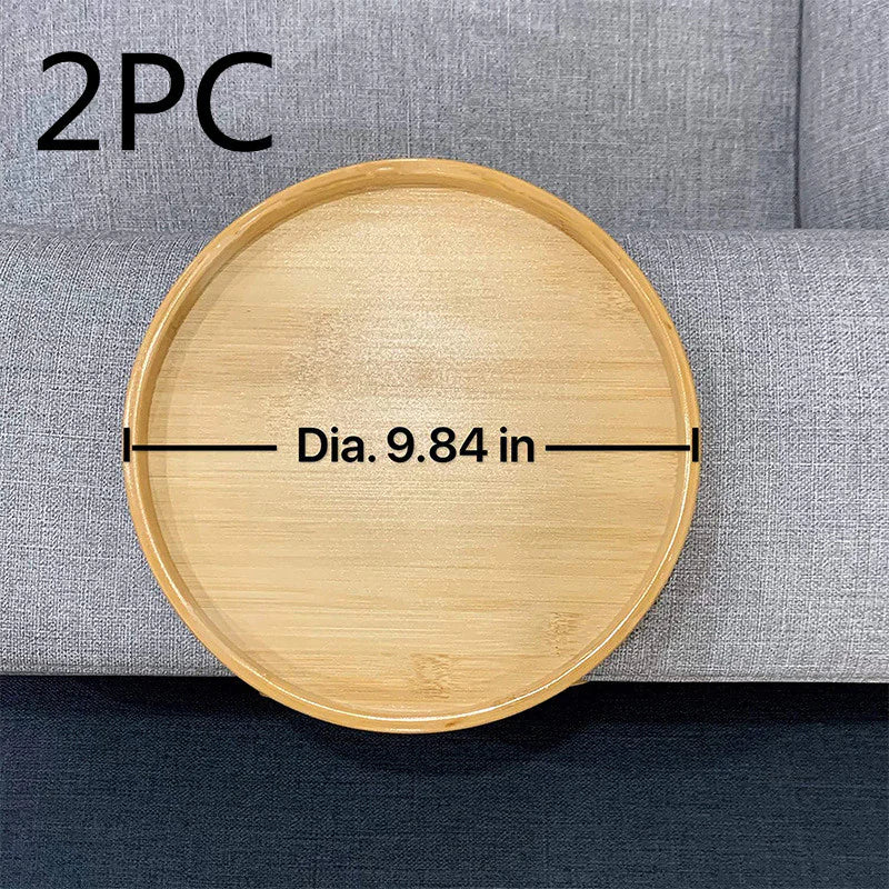 Foldable Round Bamboo Storage Tray with Legs – Stylish, Space-Saving Organization for Any Room!