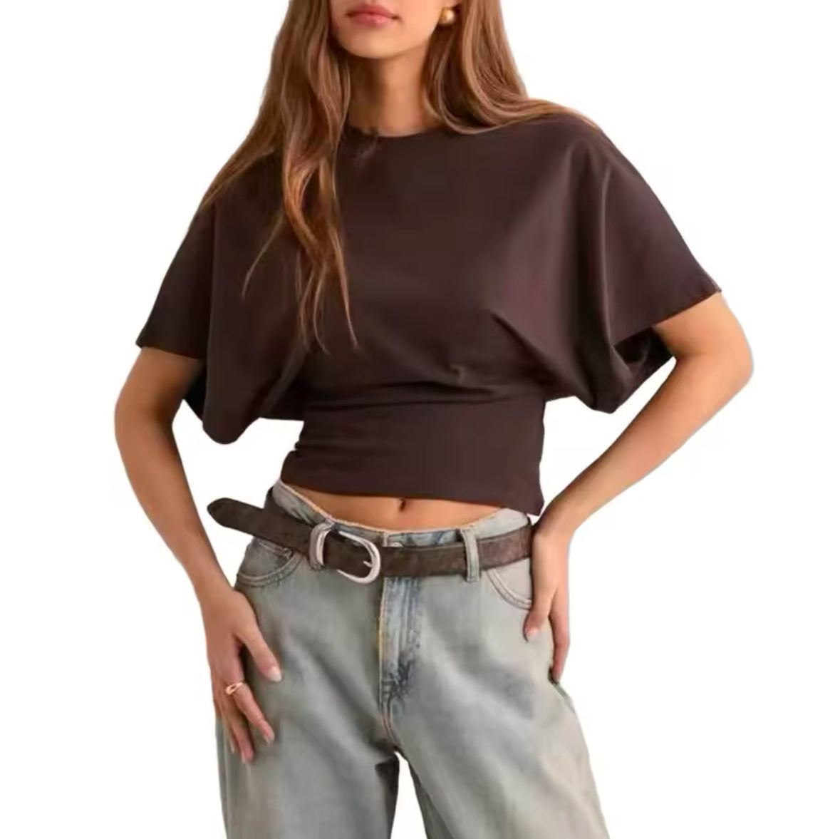 MISSGUIDED Street Fitted Waist Dolman Sleeves Top – Stylish and Comfortable Loose-Fit Look