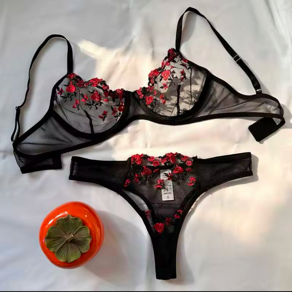 Sexy Lace Lingerie Set for Women – Elegant Embroidered Transparent Bra & Panty Set for Ultimate Comfort and Seduction