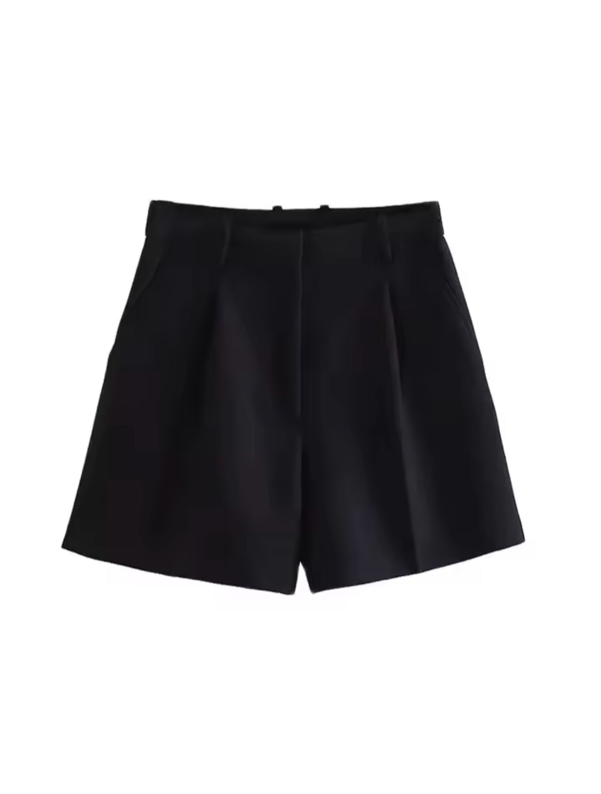 High Waist Bermuda Shorts for Women – Vintage Style with Side Pockets & Zipper Fly – Trendy Summer Fashion