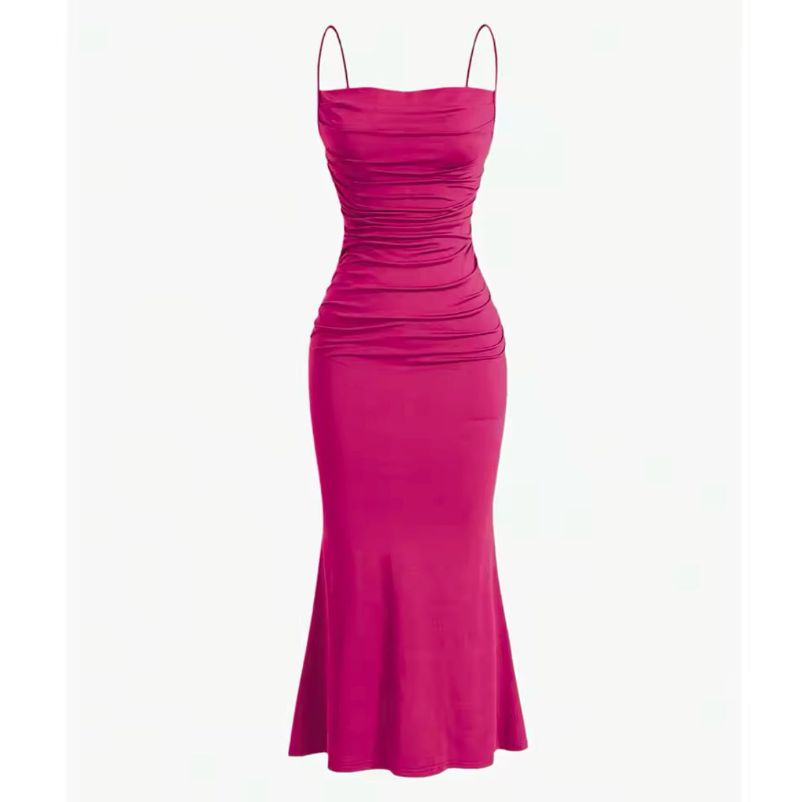 Mia Muse Mermaid Hem Maxi Dress for Women – Elegant Spaghetti Strap Party Dress, Perfect for All Seasons