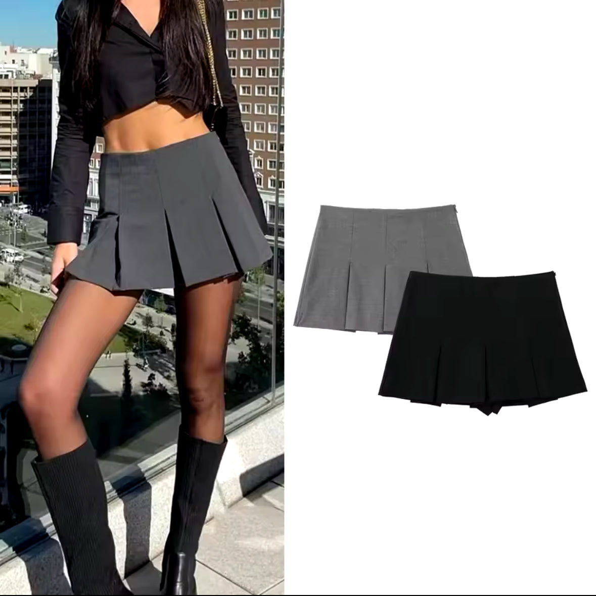 TRAF Fashion Women’s High Waist Pleated Shorts – Stylish Striped Bermuda Shorts for Casual Comfort