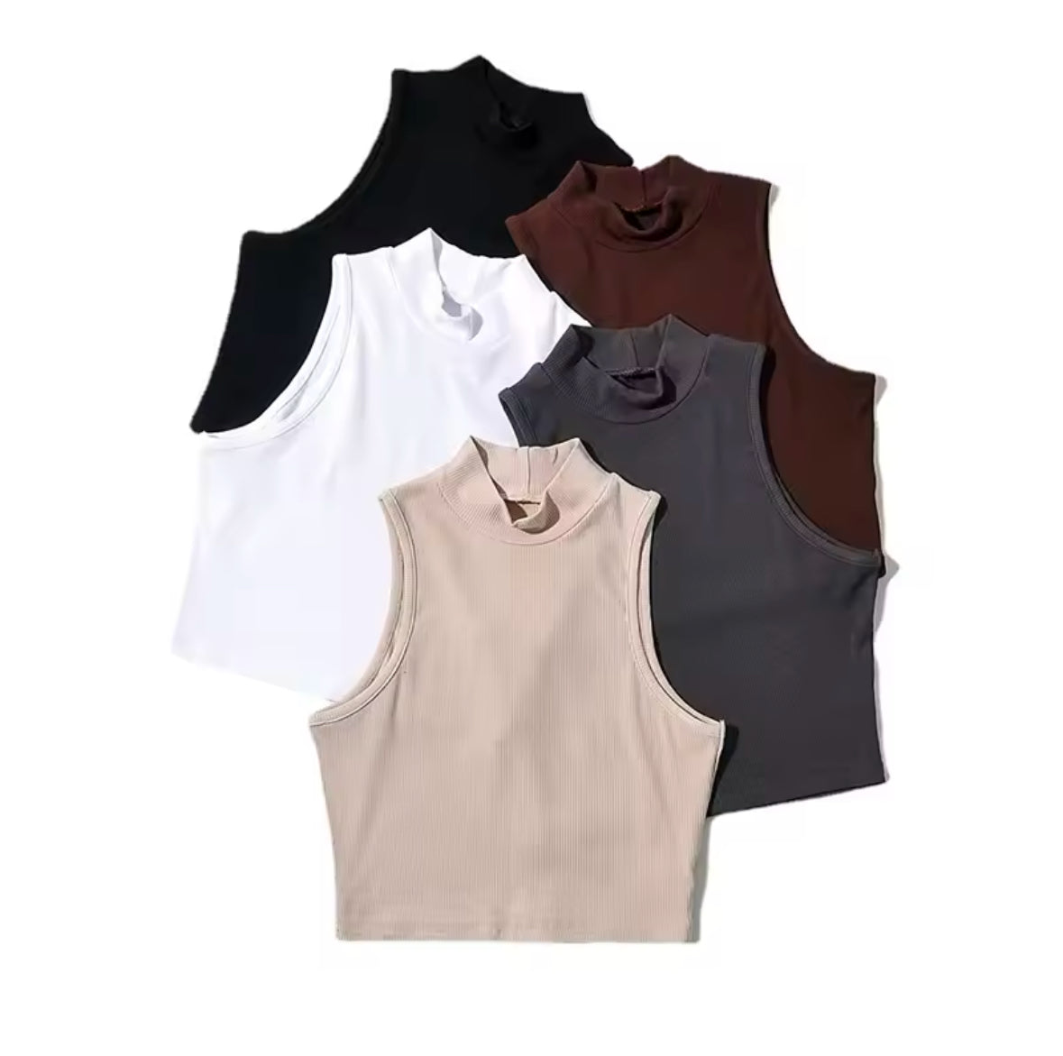 Summer Black Women’s Crop Top – High Neck Sleeveless Tank with Breathable Fabric and Comfortable Slim Fit for Stylish Everyday Wear