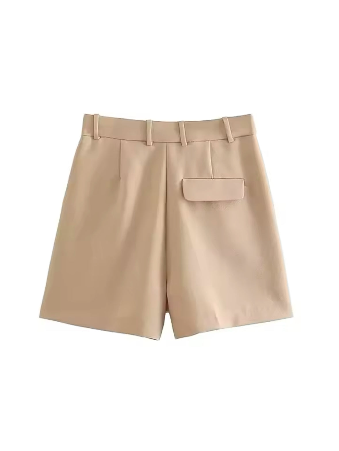 High Waist Bermuda Shorts for Women – Vintage Style with Side Pockets & Zipper Fly – Trendy Summer Fashion