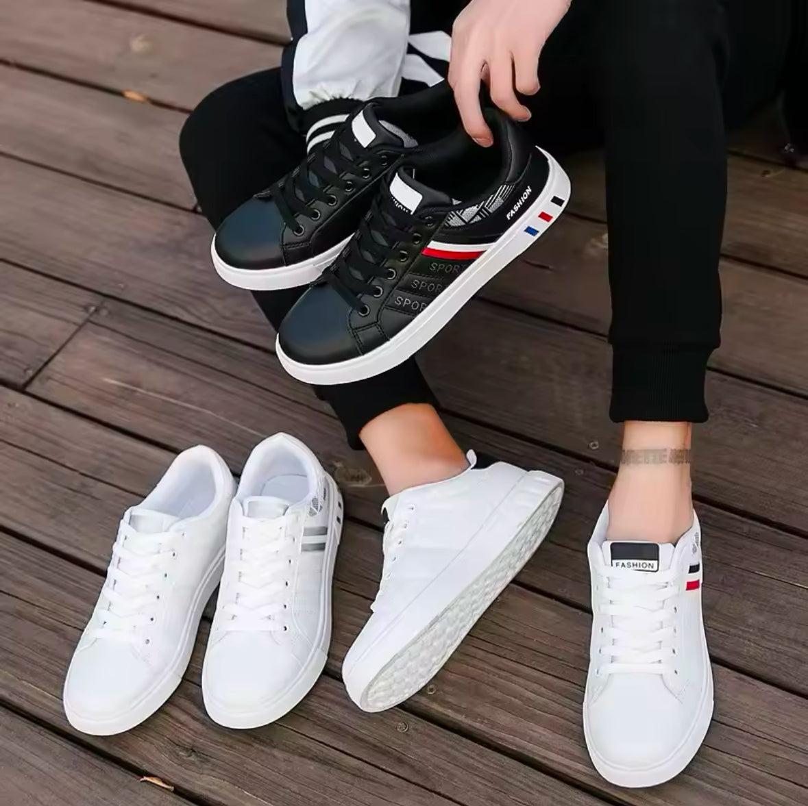 Step into Style with 2025 Men’s Casual Sneakers – New Fashion Lace-up White Shoes for Students, Comfortable Sports Plus Size Vulcanized Zapatillas De Hombre