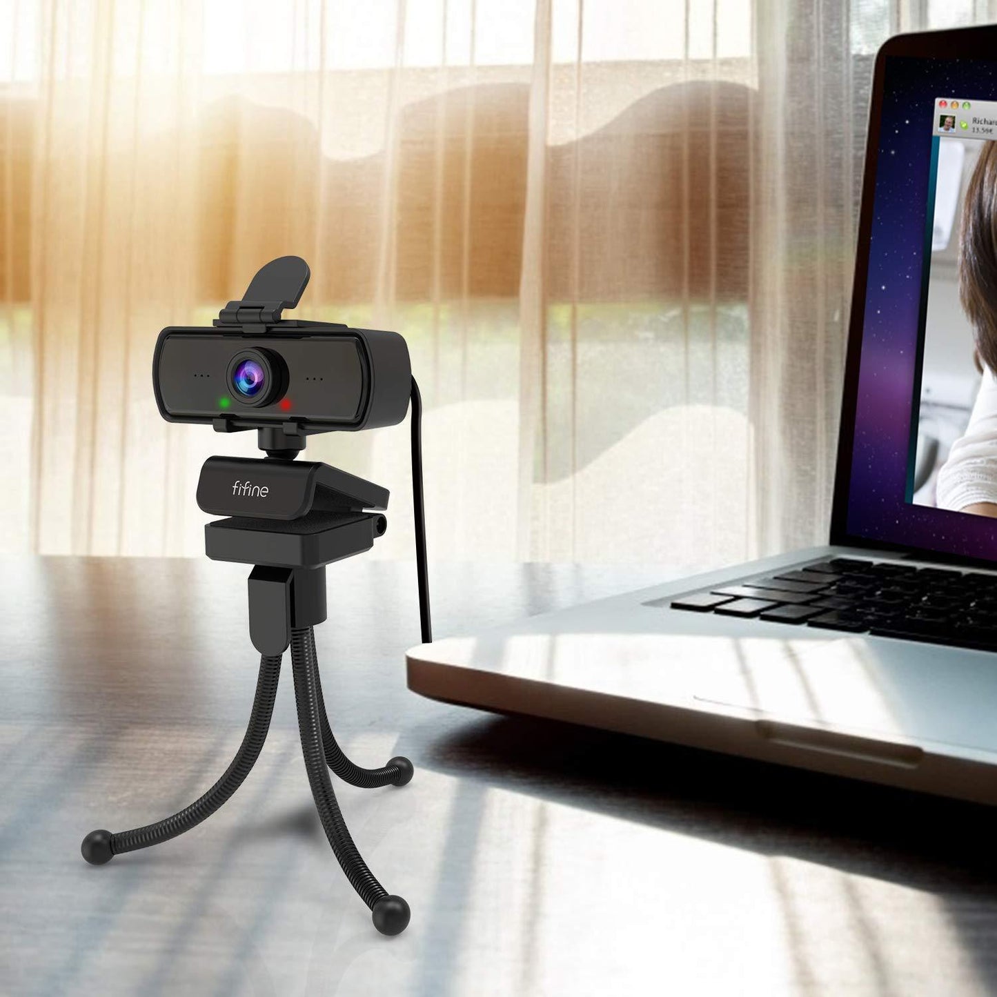 FIFINE K420 2K Webcam with Tripod Stand – Crystal Clear Video Quality for PC/Laptop Streaming and Conferencing! كامره حاسوب - UltraChic