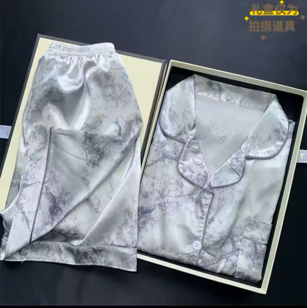 Cherry Print Summer Pajama Set for Women – 2-Piece Faux Satin Sleepwear with Casual Shorts & Top for Stylish Home Comfort