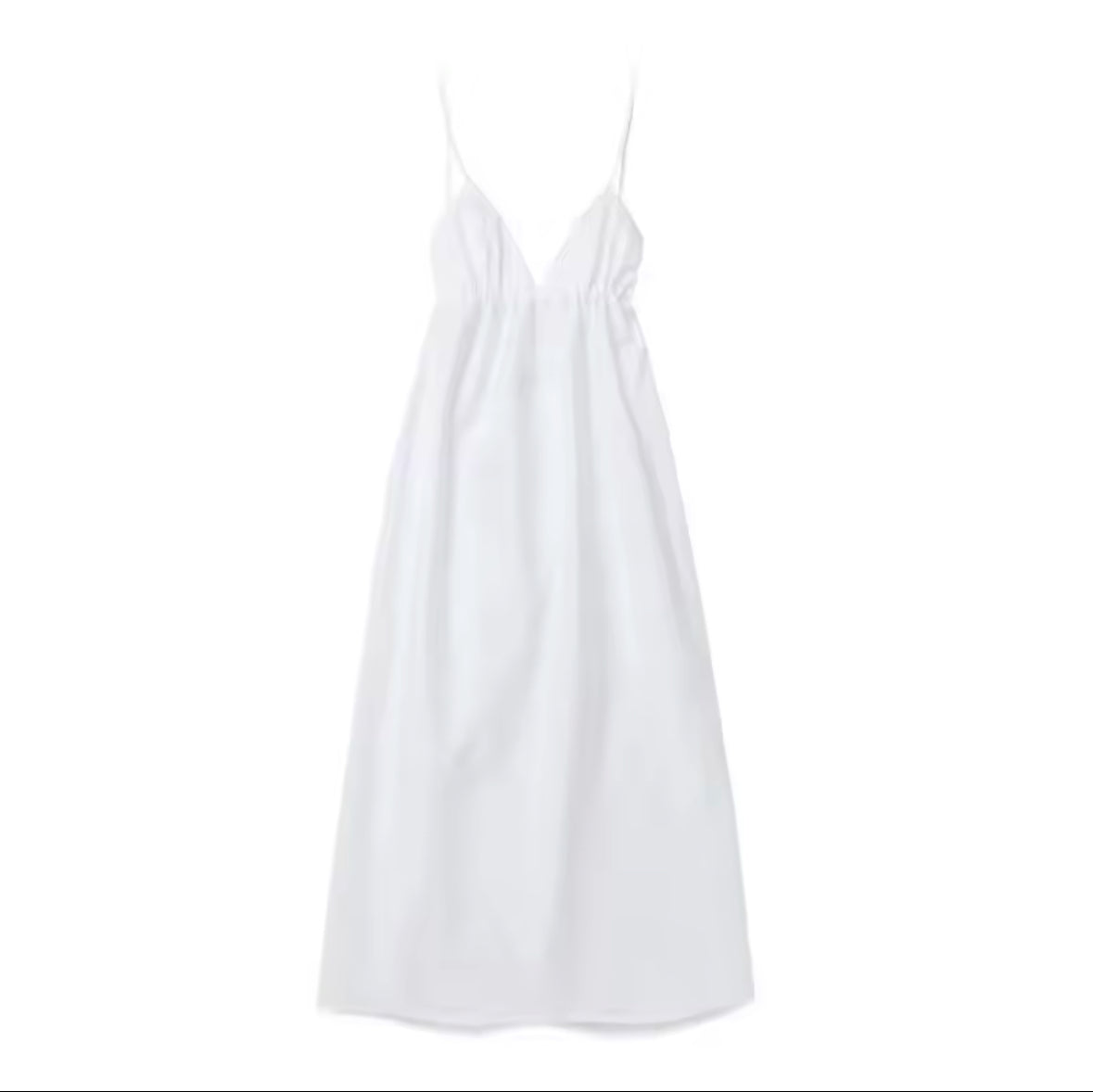 ZBZA Women’s Backless Midi Dress – V Neck, High Waisted, Loose Fitting A-Line Skirt – Chic Pullover Solid Color Camisole for Stylish Summer Look