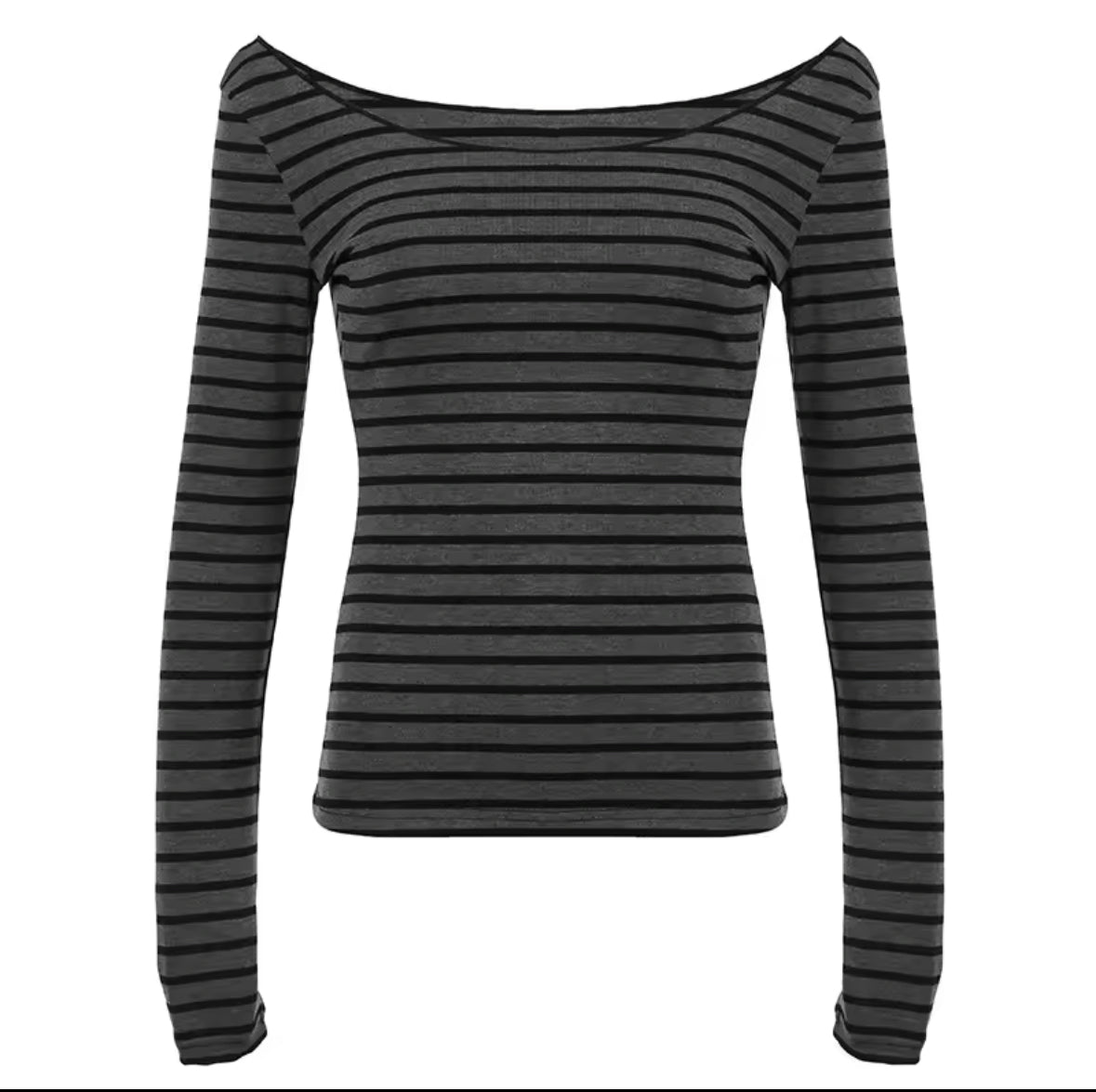 Women’s Slim Fit Long-Sleeved Striped T-Shirt – Japanese & Korean Street Style for Spring and Fall