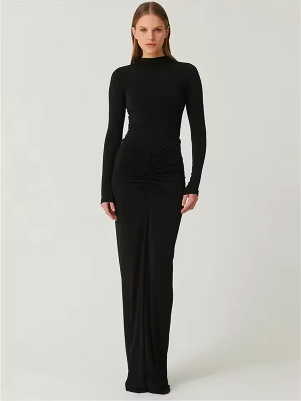 Tossy Pleated Fashion Dress 2025, Women’s Long Sleeve Maxi Dress, Slim Fit High Waist Patchwork Dress, Summer Party Wear, Elegant Solid Long Dress for Women, 2025 Women’s Fashion, Chic Party Dress