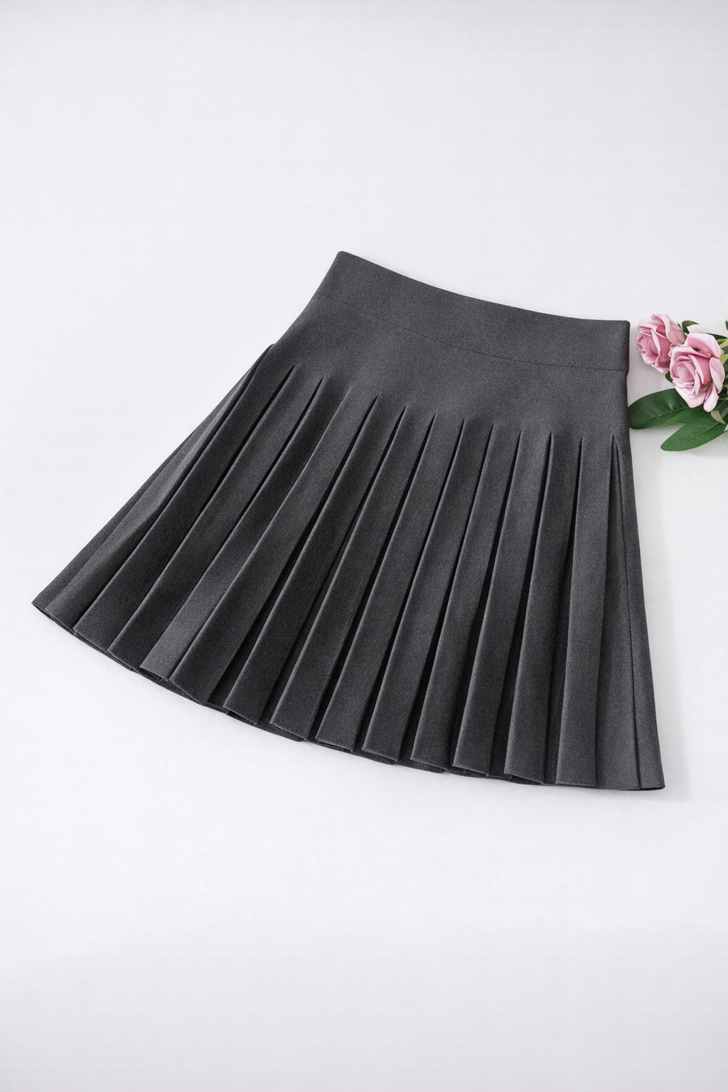 Women’s Pleated Knit A-Line Skirt – Elastic Waist Autumn/Winter Collegiate Style - UltraChic
