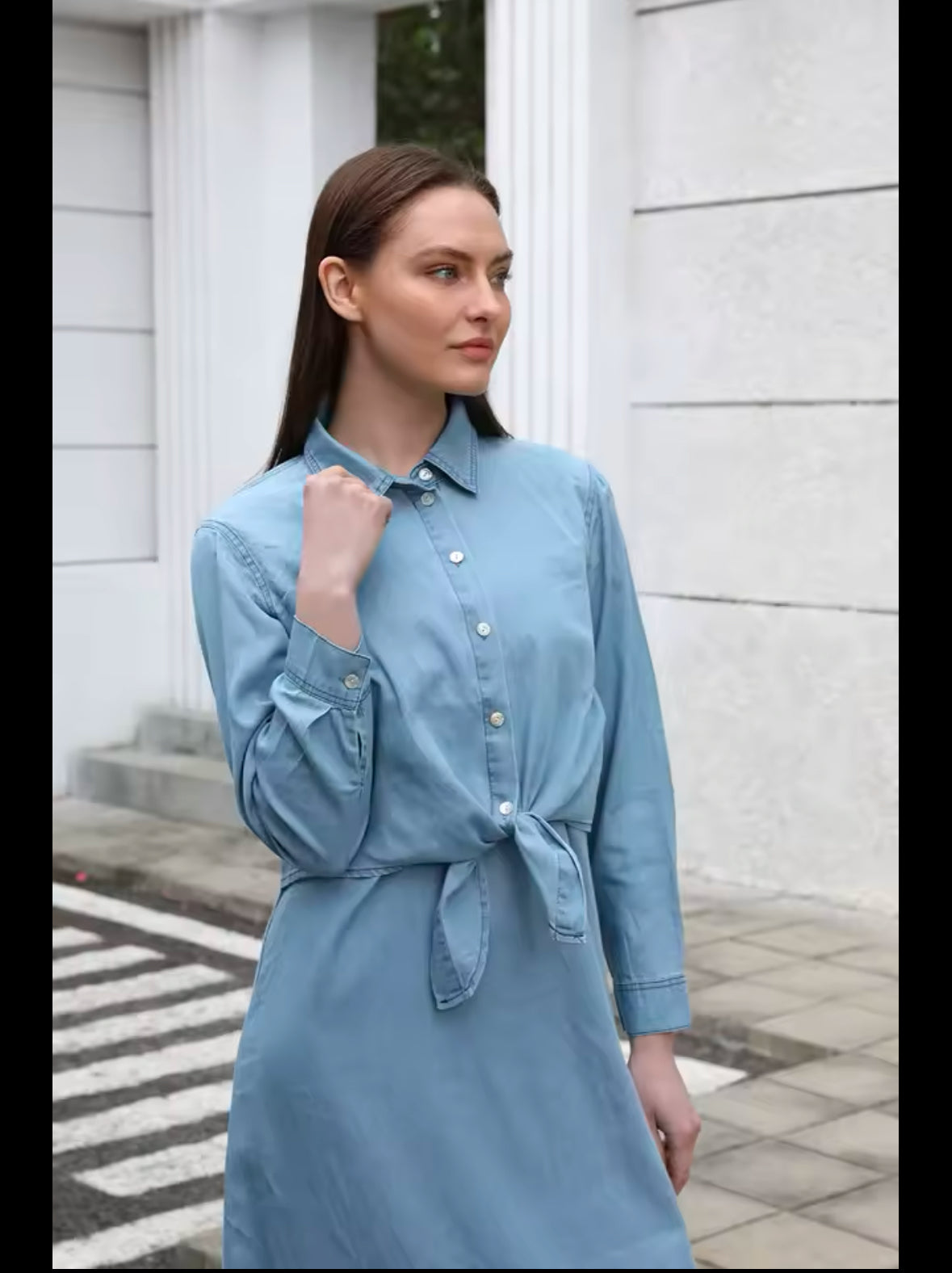 AP SS25 Women’s Lightweight Denim Wrap Blouse & Slip Dress – Chic & Comfortable Summer Fashion