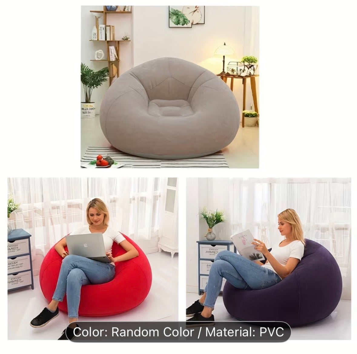 Inflatable Lazy Sofa Chair – Portable Air Couch for Home, Camping & Outdoor Relaxation