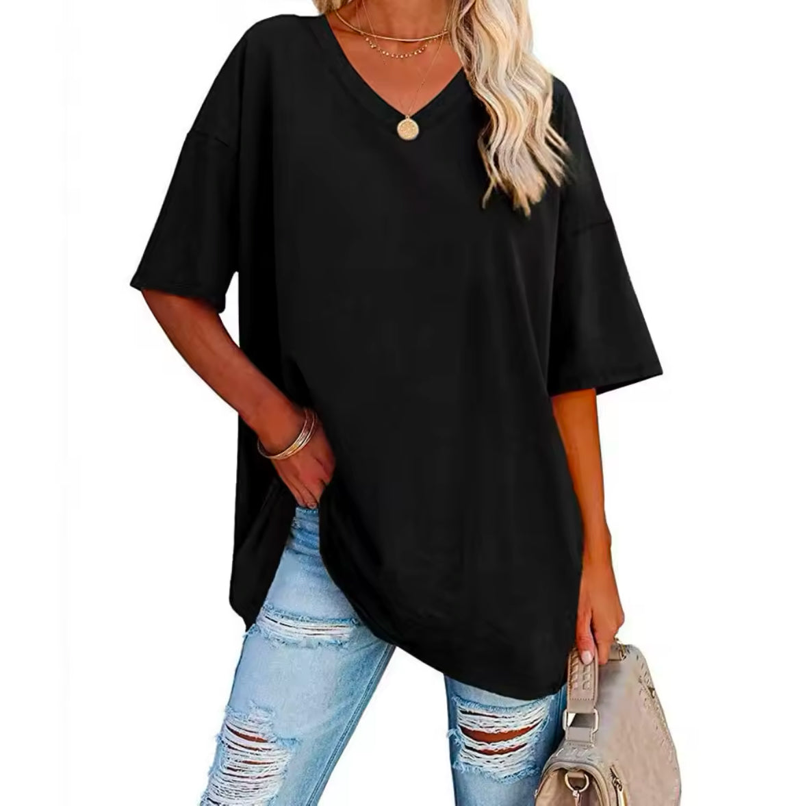 Elegant Cotton Short Sleeve T-Shirt for Women – Classic Colors and Soft Design for Office & Summer Style