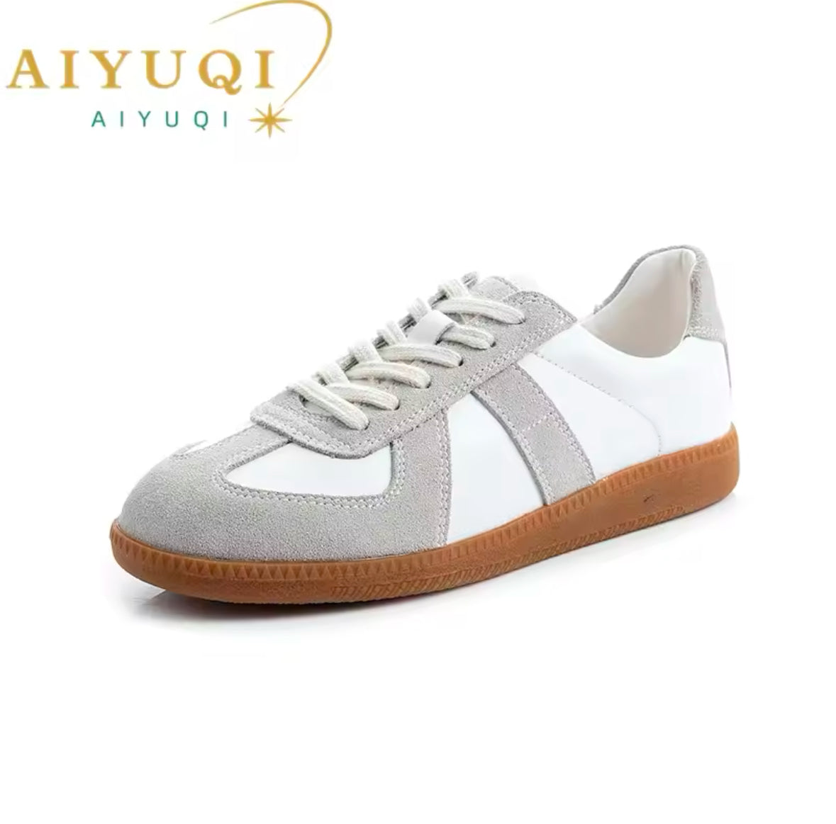 AIYUQI Women’s Sneakers 2025 | Genuine Leather Casual Flat Shoes for Women | Comfortable Moral Training Shoes for Spring