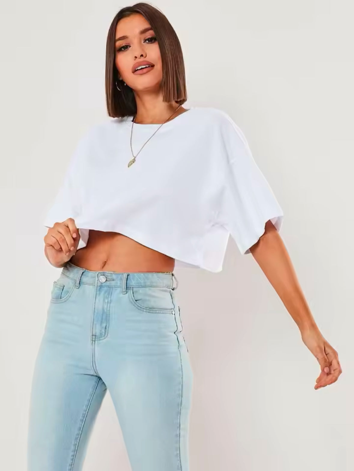 Women’s Cotton Short Sleeve Crop Top – Perfect for Running, Yoga & Gym Workouts with Comfortable Loose Fit