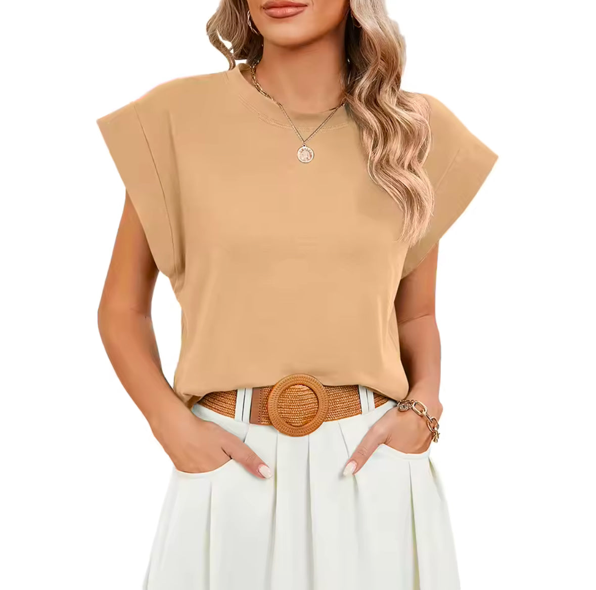 Luneh Batwing Sleeve Tee – Comfy Chic Round Neck Top for Everyday Style